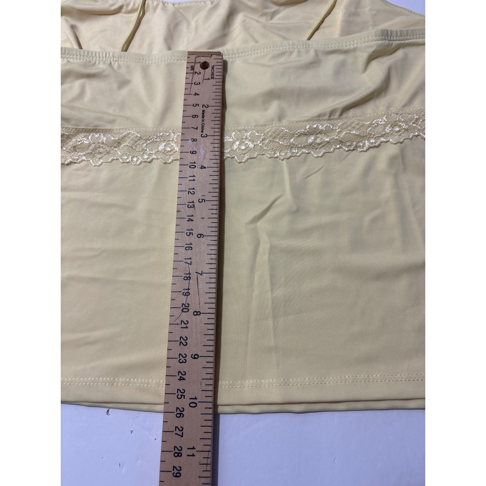 Wild Fable Light Yellow Lace Trim Cami Tank Top Medium NWT TART1042J - Picture 6 of 10